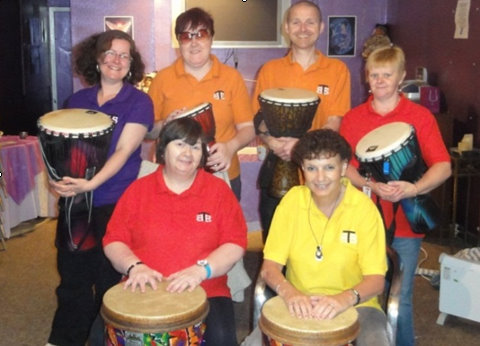 Tom with some of his drumming friends