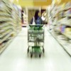 A woman shopping in a grocery store/supermarket